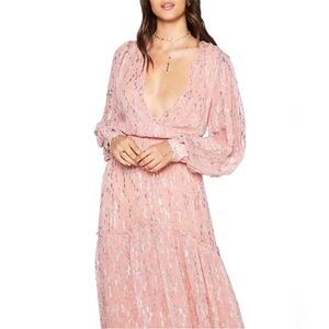 Ramy Brook Ora Printed Metallic Maxi Dress Flico Size XS